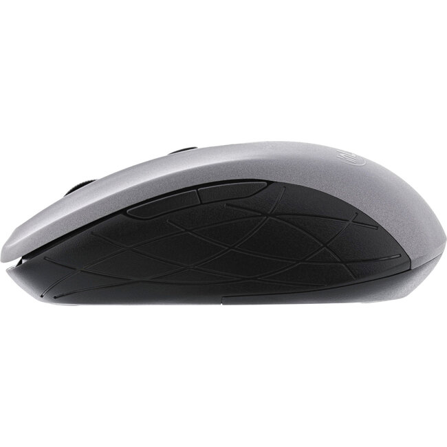 InLine® Muis 3-in-1, Bluetooth + 2x 2,4GHz radio, 5 knoppen, optisch,grijs/zwart