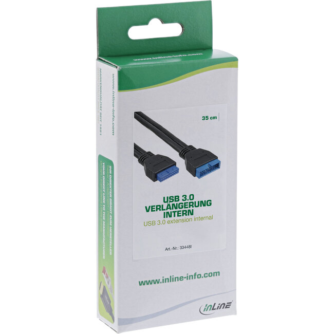 InLine® USB 3.0 interne verlengkabel M/F , 0.35m