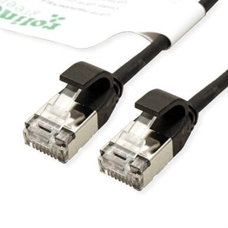 ROLINE GREEN ROLINE GREEN F/UTP DataCenter Patchkabel Cat.6A (Class EA), LSOH, extra dun, zwart, 0,3 m