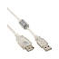 InLine® USB 2.0 verlengkabel type A met ferrietkern, transparant, 2m