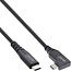 InLine® USB4-kabel, USB-C, haaks aan één kant, PD 240W, 8K60Hz, TPE, zwart, 0,5m
