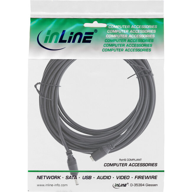 InLine® DC plug verlengkabel voor SmartHome buitencamera, 5m