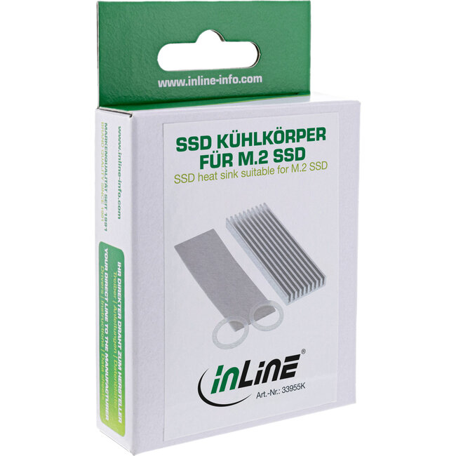 InLine® M.2 SSD Koellichaam, Passief, Met Koelribben, Zilver
