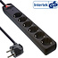 InLine® contactdoos, 6-voudig aardingscontact, met ÜSS, zwart