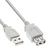 InLine® USB 2.0-verlengkabel, stekker/contactdoos, type A, beige, 1,8m