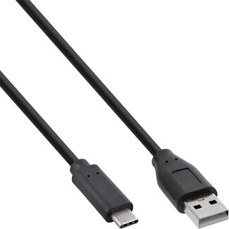 InLine InLine® USB 2.0-kabel, USB-C-stekker naar A-stekker, zwart, 1,5m