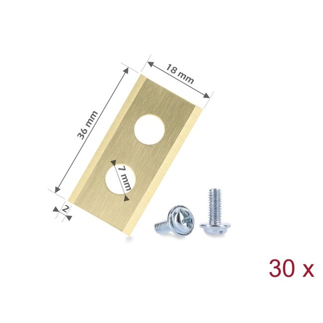Delock Replacement Blades with Titanium Coating suitable for Worx Landroid Robotic Lawn Mowers 30 pieces