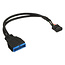 InLine® USB 2.0 naar USB 3.0 adapterkabel intern, 10-pins naar 19-pins, 0,15m