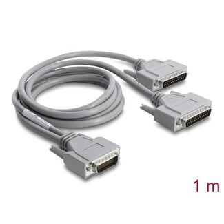 DeLOCK Delock Y-Cable Adapter Serial RS-232 LFH D-Sub HD 60 pin male to 2 x D-Sub 25 pin male 1 m grey