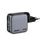 Verbatim USB lader met display | 2x USB-C PD en 1x USB-A QC | incl. USB-C kabel | GaN | 65W | grijs