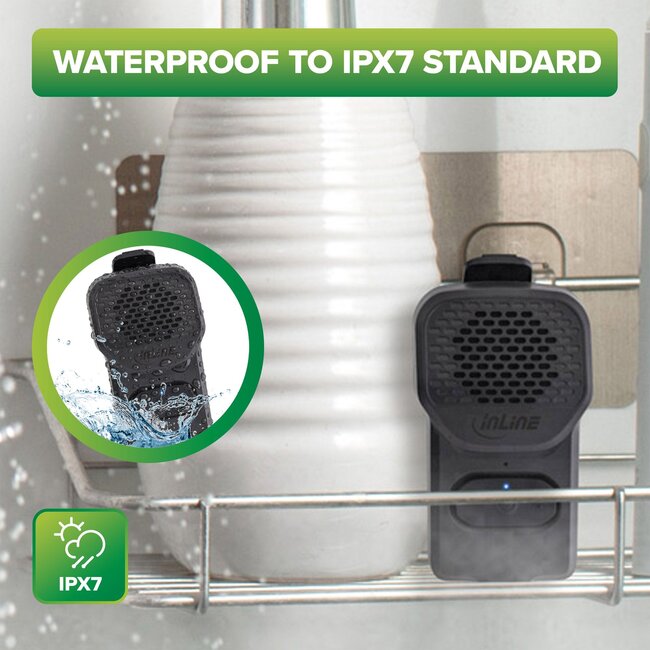 InLine ClipTone portable Bluetooth speaker | hands-free functie | 2W