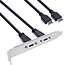 InLine® Slot bracket 2x USB-C naar USB 3.2 voorpaneel Key-A intern, 0,5m