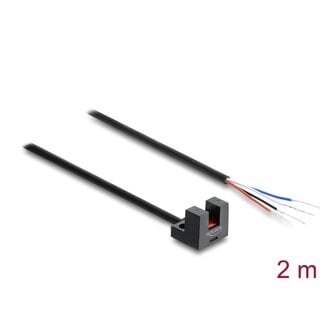 DeLOCK Delock Forked Light Barrier 5 mm Type L with 4 x open cable ends PNP L/D switchable 2 m