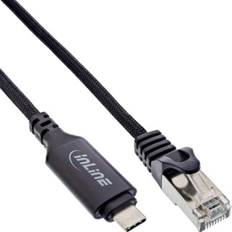 InLine InLine® USB 3.2 netwerkadapterkabel, Gigabit, USB-C naar RJ45-plug, 5m