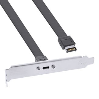 InLine InLine® PCI-slothouder, USB-C naar USB 3.2 voorpaneel Key-A intern, 0,5m