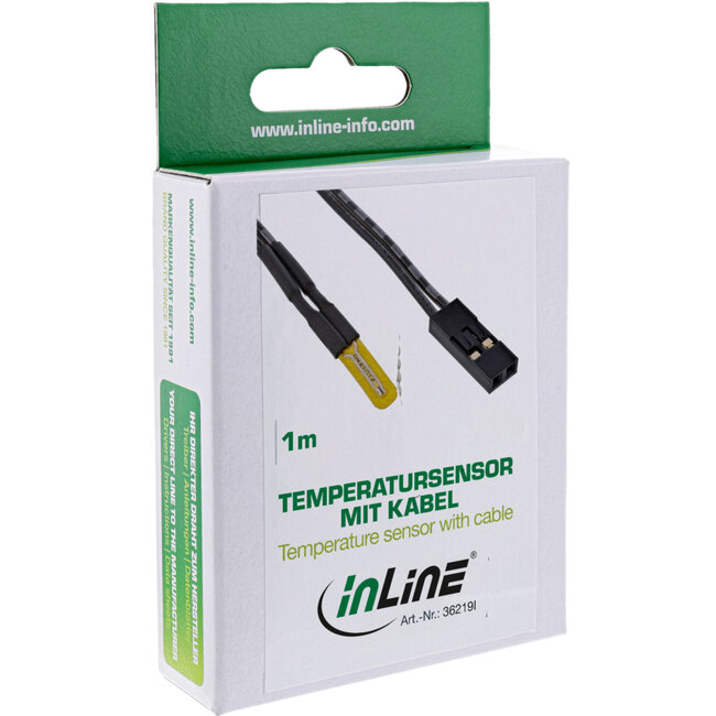 InLine® Temperatuursensor, met kabel, 1m