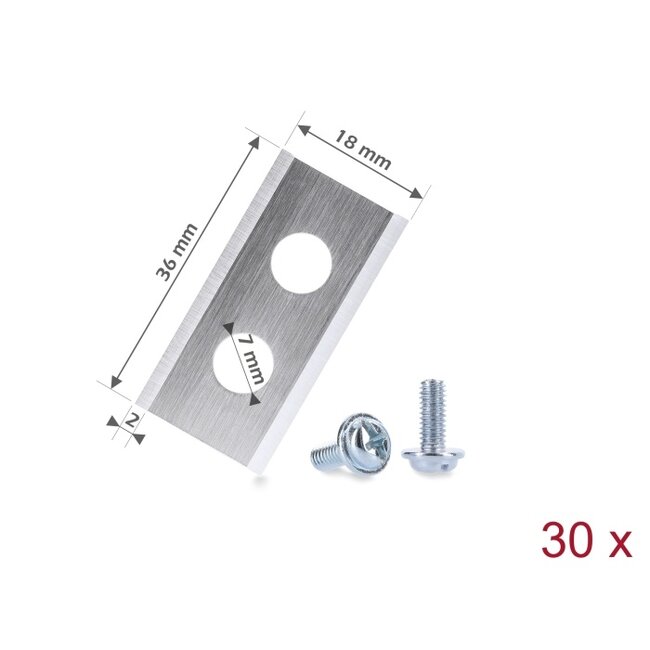 Delock Replacement Blades suitable for Worx Landroid Robotic Lawn Mowers 30 pieces