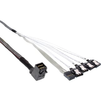InLine InLine® Mini SAS HD kabel, SFF-8643 haaks op 4x SATA + sideband, 0,5m