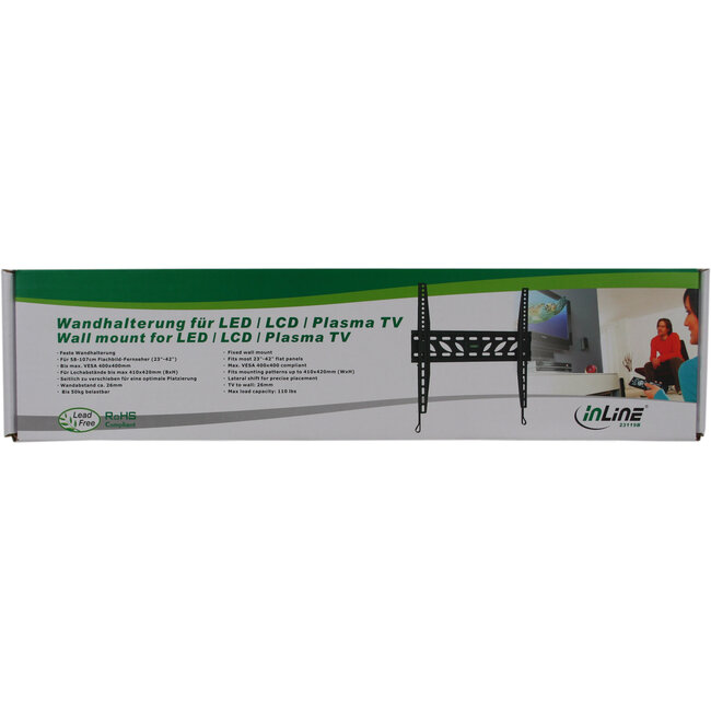 InLine® Muurbeugel, voor LCD/LED/Plasma 81-140cm (32-55"), max. 50kg