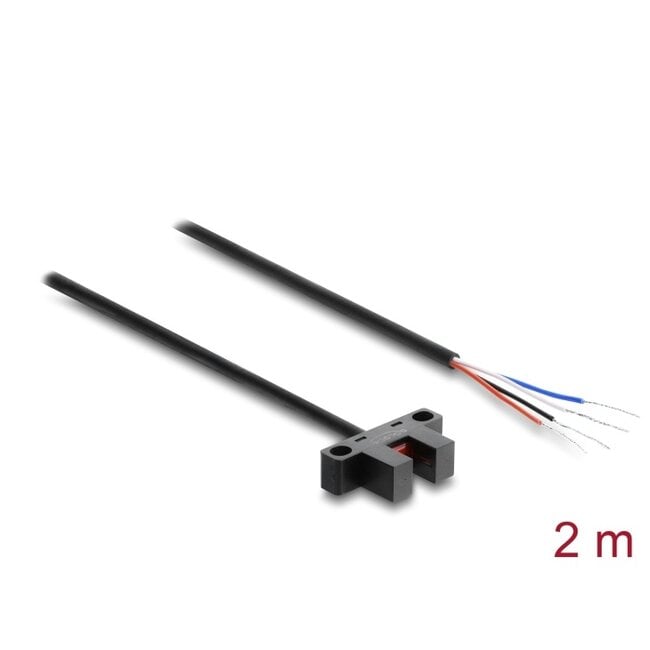 Delock Forked Light Barrier 5 mm Type K with 4 x open cable ends NPN L/D switchable 2 m