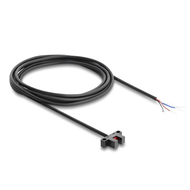 Delock Forked Light Barrier 5 mm Type K with 4 x open cable ends NPN L/D switchable 2 m
