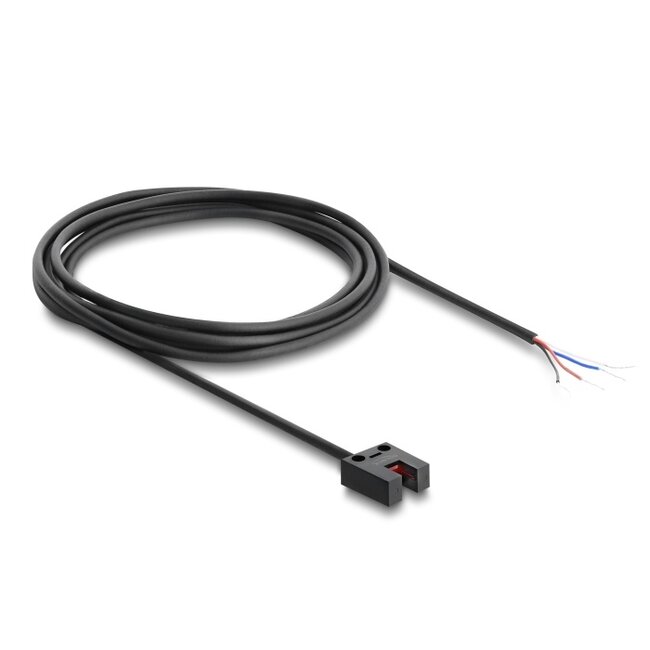 Delock Forked Light Barrier 5 mm Type U with 4 x open cable ends PNP L/D switchable 2 m