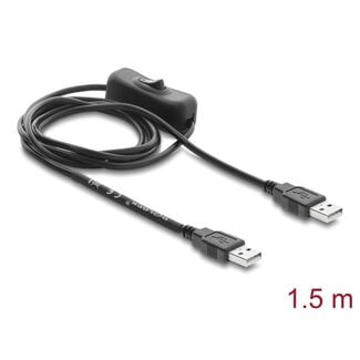 DeLOCK Delock USB power cable Type-A male to male with switch 1.5 m