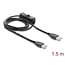 Delock USB power cable Type-A male to male with switch 1.5 m