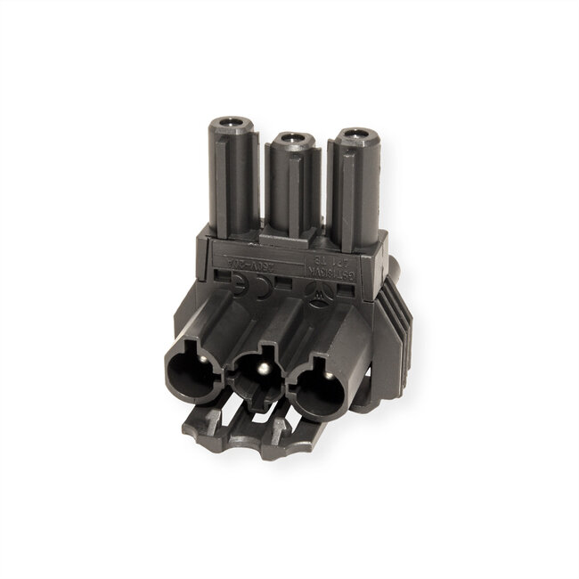 BACHMANN verdeelblok WIELAND GST18 1xIn/2xOut, met montagemogelijkheid, zwart