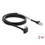 Delock GigE Camera Cable RJ45 plug 90° angled with screws, connector length 28 mm to RJ45 plug Cat.6 S/FTP 2 m black