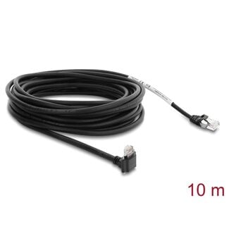 DeLOCK Delock GigE Camera Cable RJ45 plug 90° angled with screws, connector length 28 mm to RJ45 plug Cat.6 S/FTP 10 m black