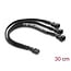 Delock Fan Cable Splitter 1 x 4 pin PWM female to male + 2 x 4 pin (3 pins connected) male with braided jacket 30 cm black