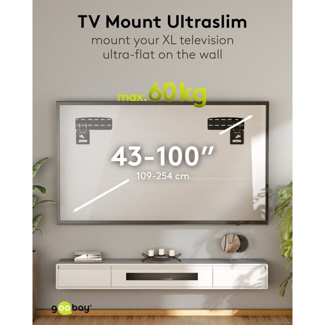 Goobay Ultraslim TV Wall Mount FIXED (XL)