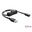 Delock USB power cable Type-A male to USB Type-C™ female with switch 0.5 m