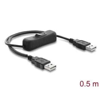 DeLOCK Delock USB power cable Type-A male to male with switch 0.5 m