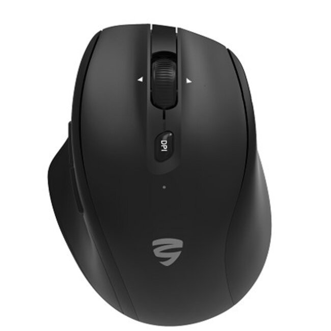 Dual-mode draadloze muis met 6 knoppen, 2.4G+BT, zwart