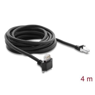 DeLOCK Delock GigE Camera Cable RJ45 plug 90° angled with screws, connector length 28 mm to RJ45 plug Cat.6 S/FTP 4 m black
