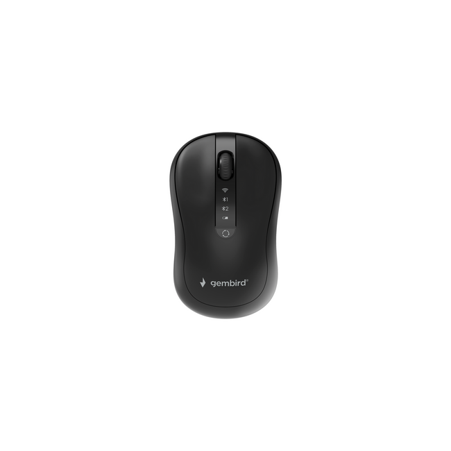 Dual-mode draadloze muis met 4 knoppen, 2.4G+BT, zwart