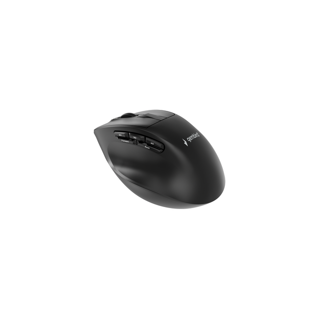Triple-mode draadloze ergonomische muis met 9 knoppen, 2.4G+BT+USB, zwart