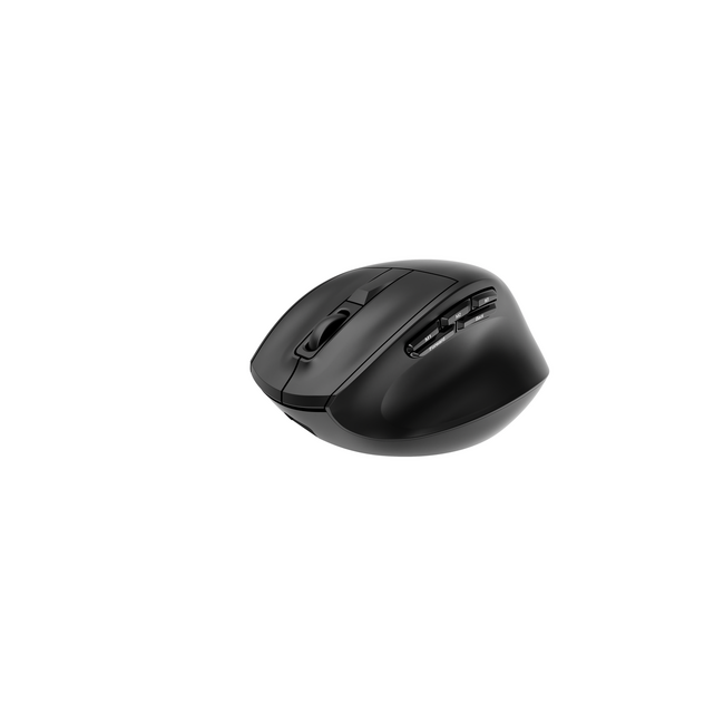 Triple-mode draadloze ergonomische muis met 9 knoppen, 2.4G+BT+USB, zwart