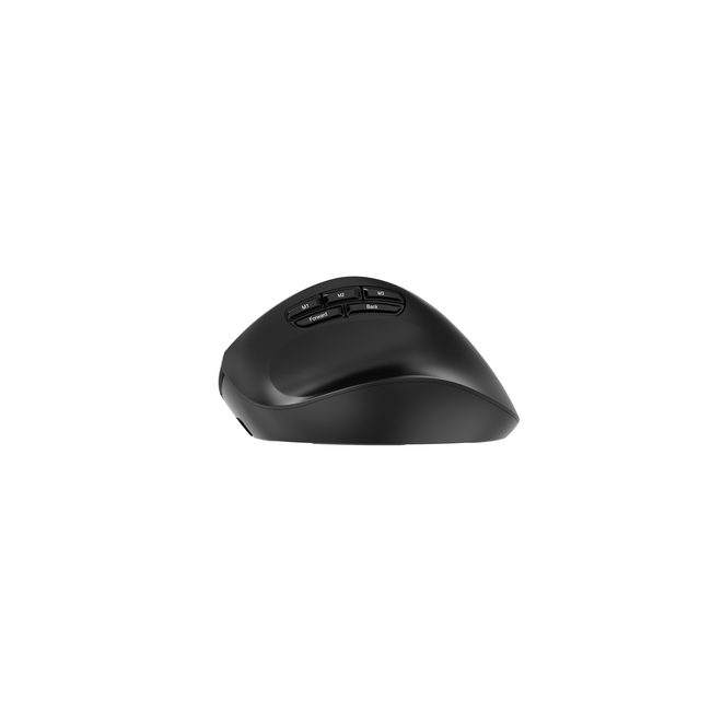 Triple-mode draadloze ergonomische muis met 9 knoppen, 2.4G+BT+USB, zwart