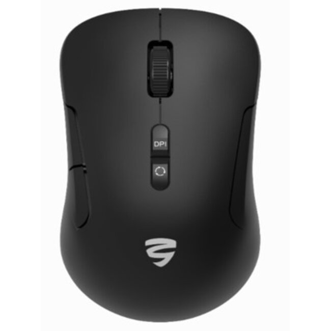Dual-mode draadloze muis met 7 knoppen, 2.4G+BT, zwart