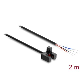 DeLOCK Delock Forked Light Barrier 5 mm Type F with 4 x open cable ends PNP L/D switchable 2 m