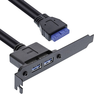 InLine InLine® Slot-beugel 2x USB 3.2 Gen.1 A-vrouwelijk / interne moederbordst. 0,5 m