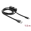Delock USB power cable Type-A male to USB Type-C™ male with switch 1.5 m