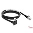 Delock GigE Camera Cable RJ45 plug 90° angled with screws, connector length 28 mm to RJ45 plug Cat.6 S/FTP 1 m black