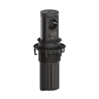 Bachmann BACHMANN ELEVATOR2 1xCEE7/3 1xUSB C/C45W, Wireless Charger 15W RAL9005 0,5m IS