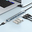 7-poorts USB-hub (1x USB 3.2 + 6x USB 2.0), USB-A + USB-C, zilver