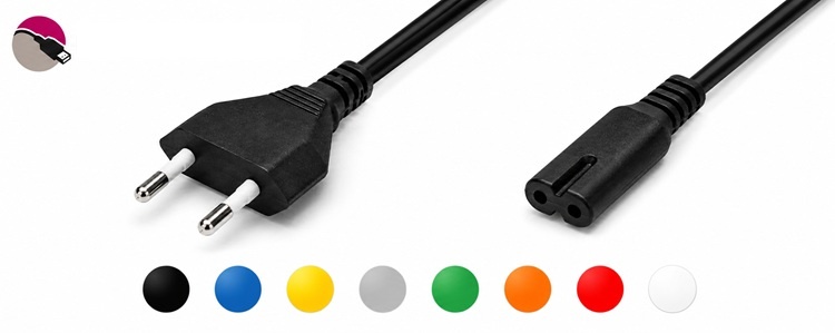 C7 stroomkabel leverbaar in verschillende kleuren