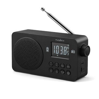 Nedis Nedis portable radio | FM-radio, Bluetooth en AUX | 2W | zwart